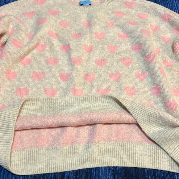 CeCe Beige and Pink Heart Sweater - Picture 3 of 5